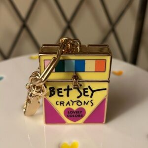 Betsey Johnson Crayon Box Keychain. New